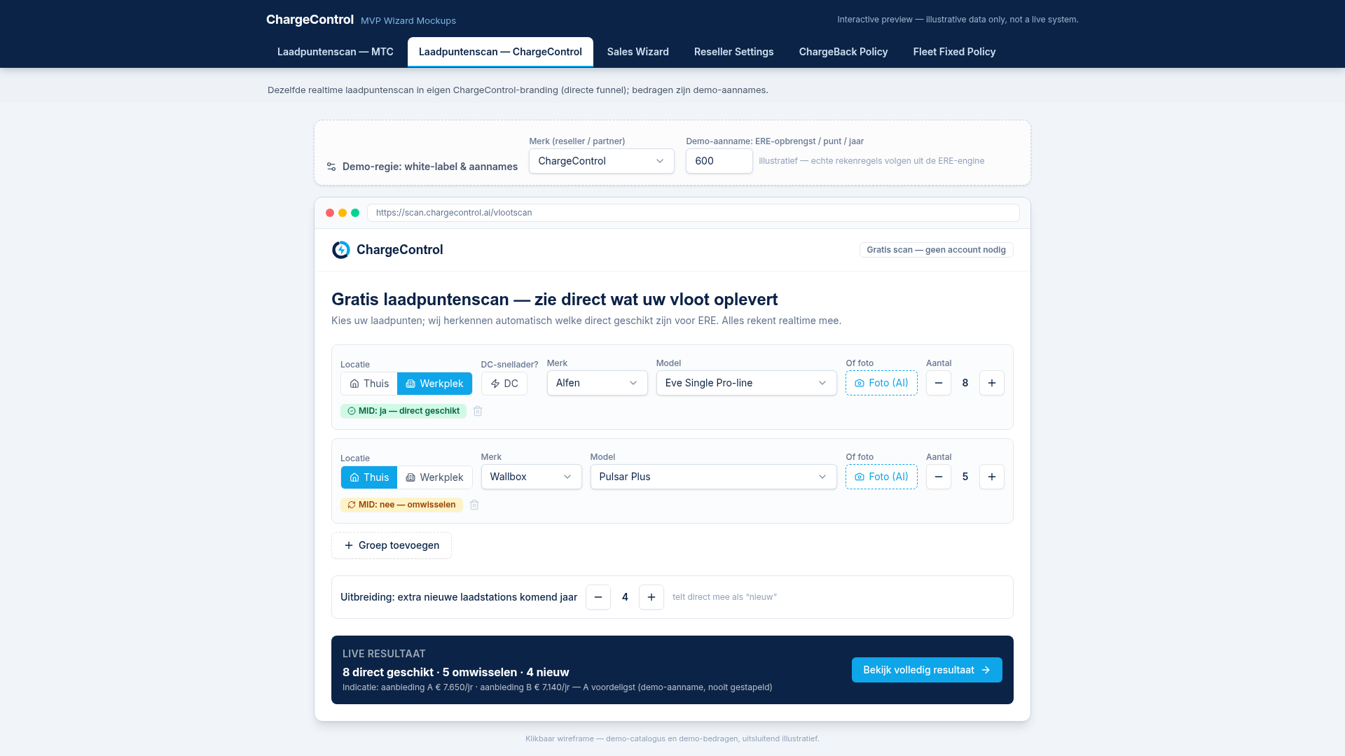 Scan step 1 — input with automatic MID recognition