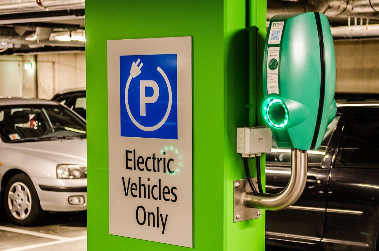EVs charging in the company car park